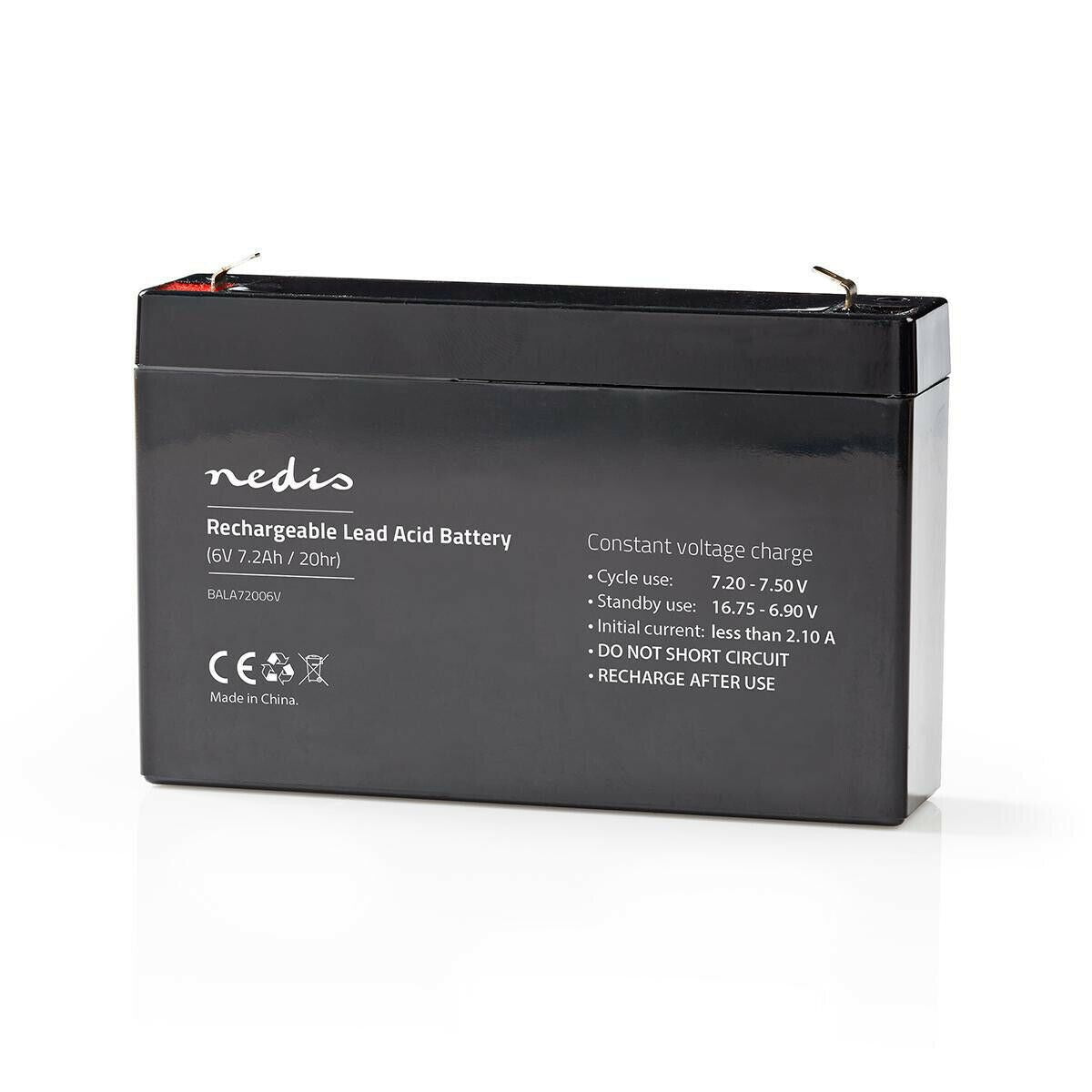 Nedis Battery | Lead-Acid | Rechargeable | 6 V | 7200 mAh