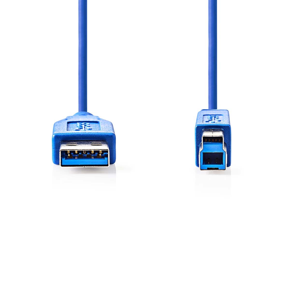 Nedis USB Cable | USB 3.2 Gen 1 | USB-A Male | USB-B Male | 5 Gbps | Nickel Plated | 3.00 m | Round | PVC | Blue | Envelope