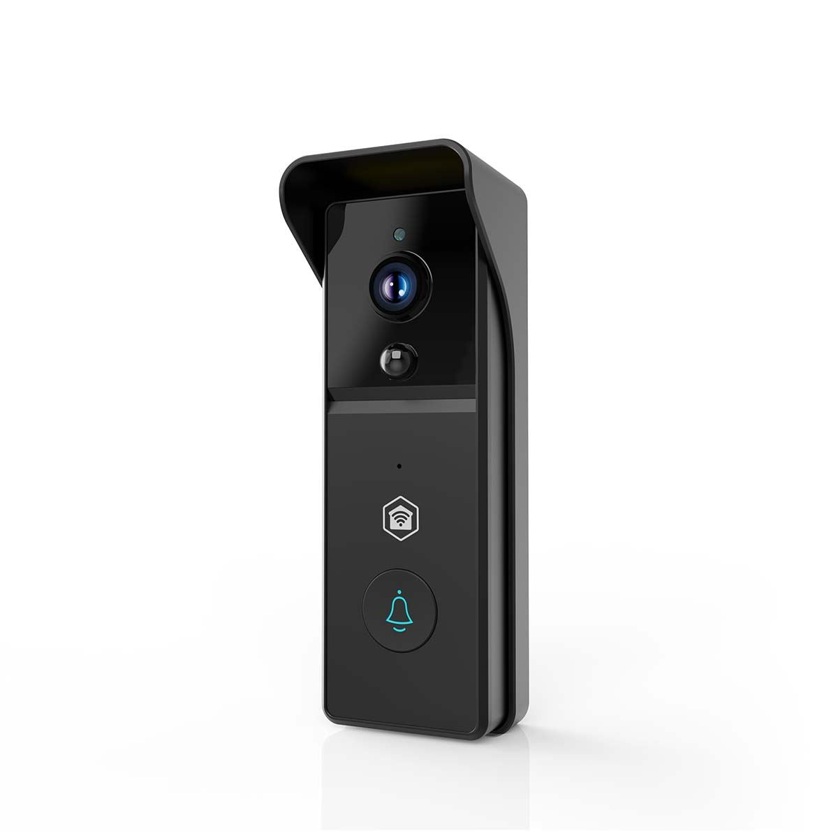 Nedis SmartLife Wireless Video Doorbell WiFi Camera, Battery Powered | 3MP Full HD 1296p | Cloud Storage (optional) / microSD (not included) | IP44 | With motion sensor | Night vision | Black