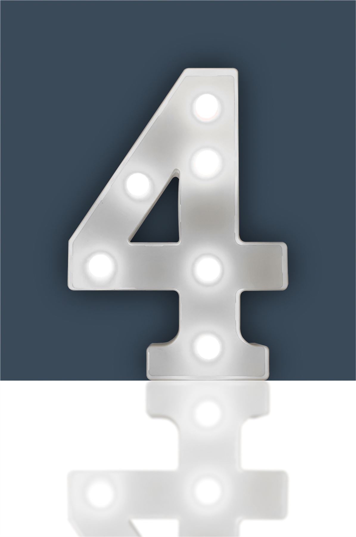 "4" Light Up 3D LED 22cm Numbers Party Birthday Wedding Battery Operated