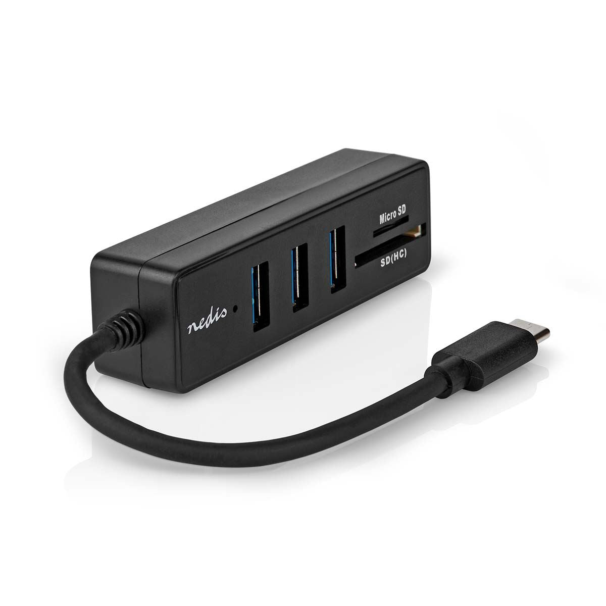 Nedis USB Hub | 1x USB-C™ | 3x USB A Female | 5 port(s) | USB 3.2 Gen 1 | USB Powered | 5 Gbps | SD & MicroSD