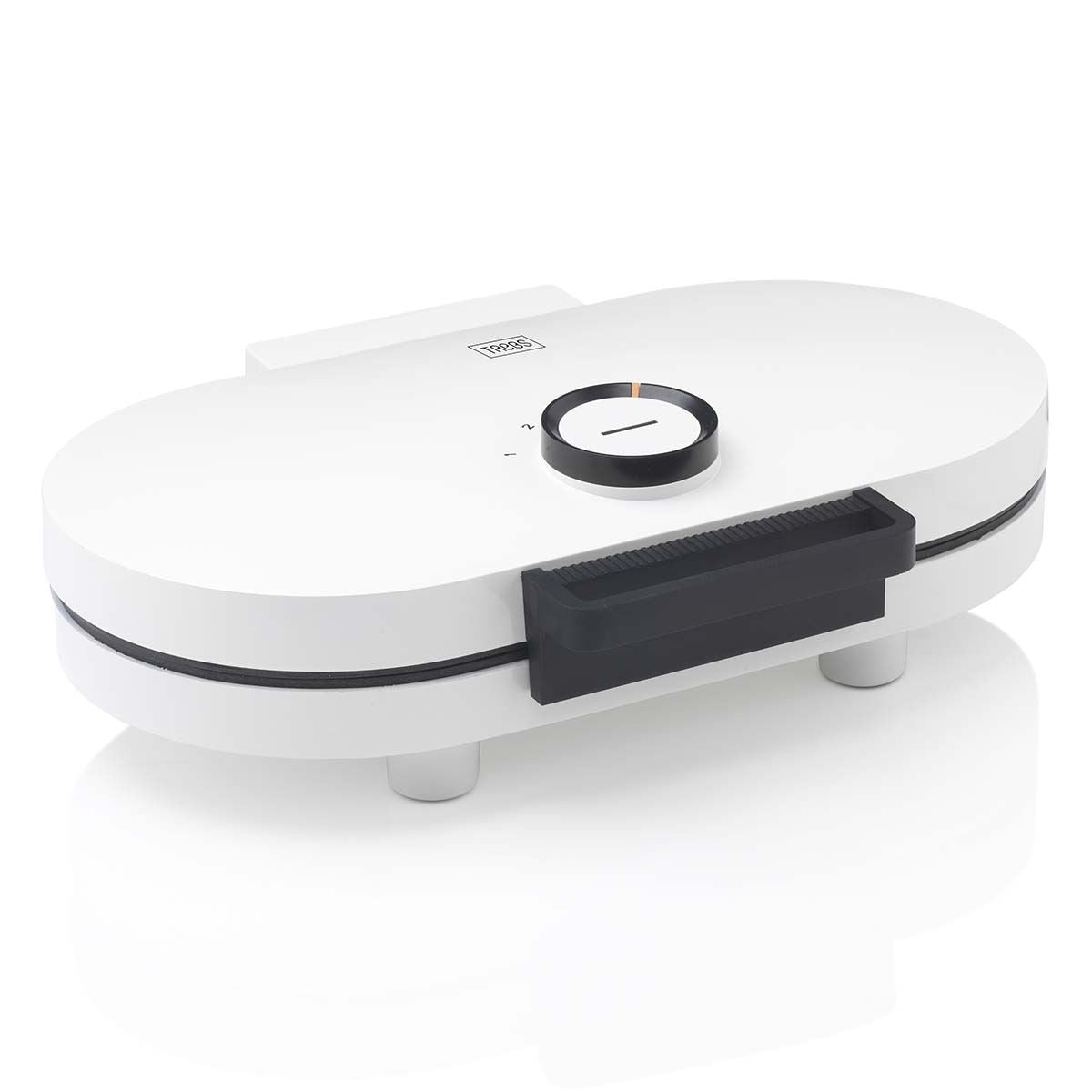 Trebs Waffle Maker Iron, Double Heart Shape Waffle Machine with Non Stick Plates & Adjustable Temperature Control, 1200W - White