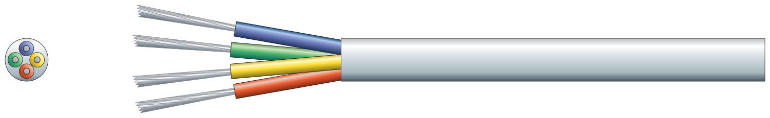 Mercury 100m 4 Core Alarm Cable in White PVC Intruder Burglar Security Signal Alarm Wire