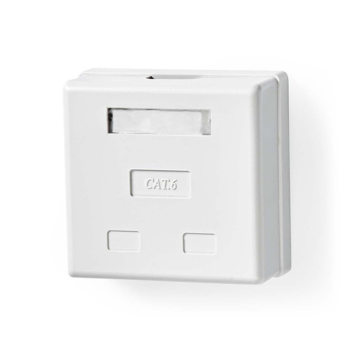 Nedis Network Wall Box | On-Wall | 2 port(s) | UTP CAT6 | Straight | Female | Gold Plated | PVC | White | Box