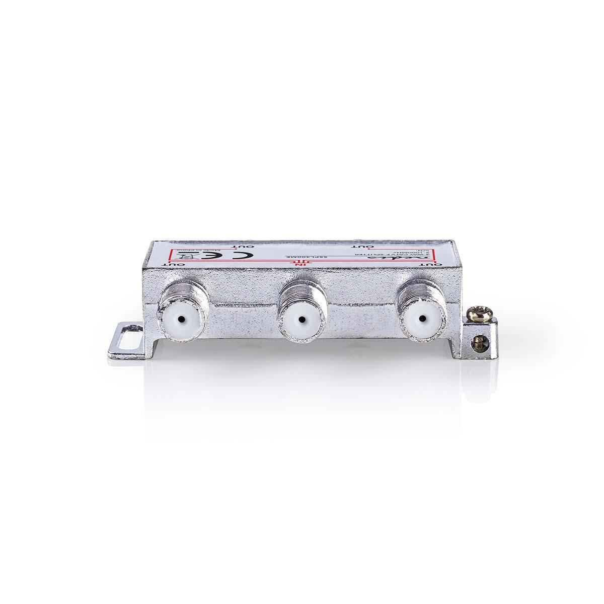 Nedis CATV Splitter | 5 - 1000 MHz | Insertion loss: 8.0 dB | Number of outputs: 4 | 75 Ohm | Zinc Alloy