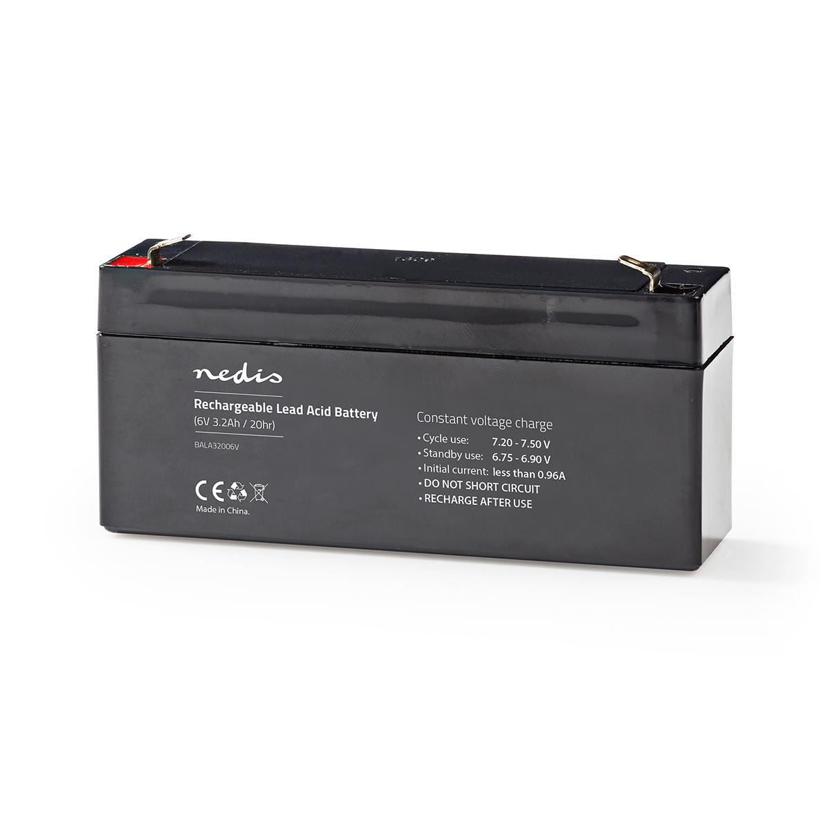Nedis Battery | Lead-Acid | Rechargeable | 6 V | 3200 mAh