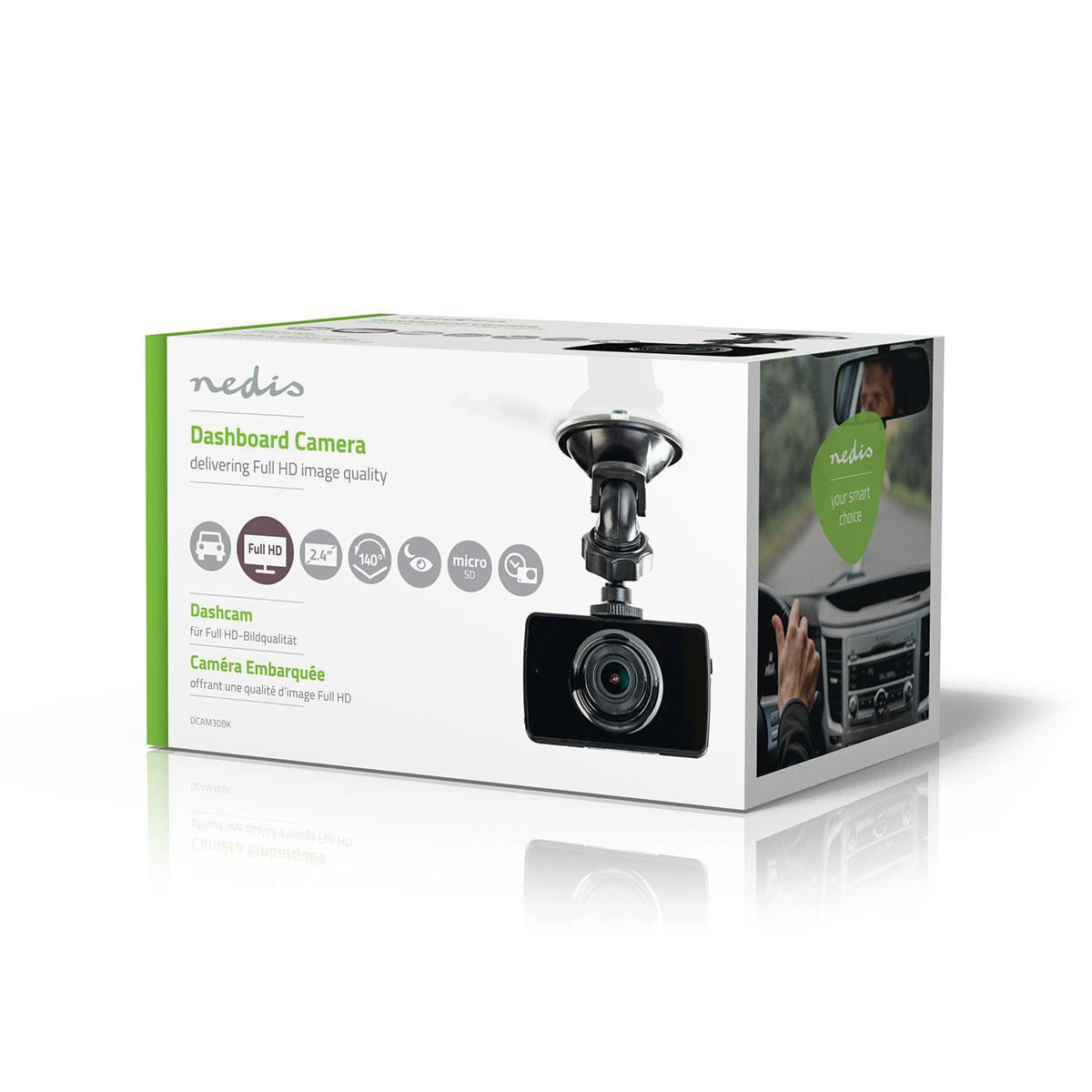 Nedis Dash Cam | Full HD 1080p @ 30fps | 2.4" | 140° Viewing Angle | Time Lapse