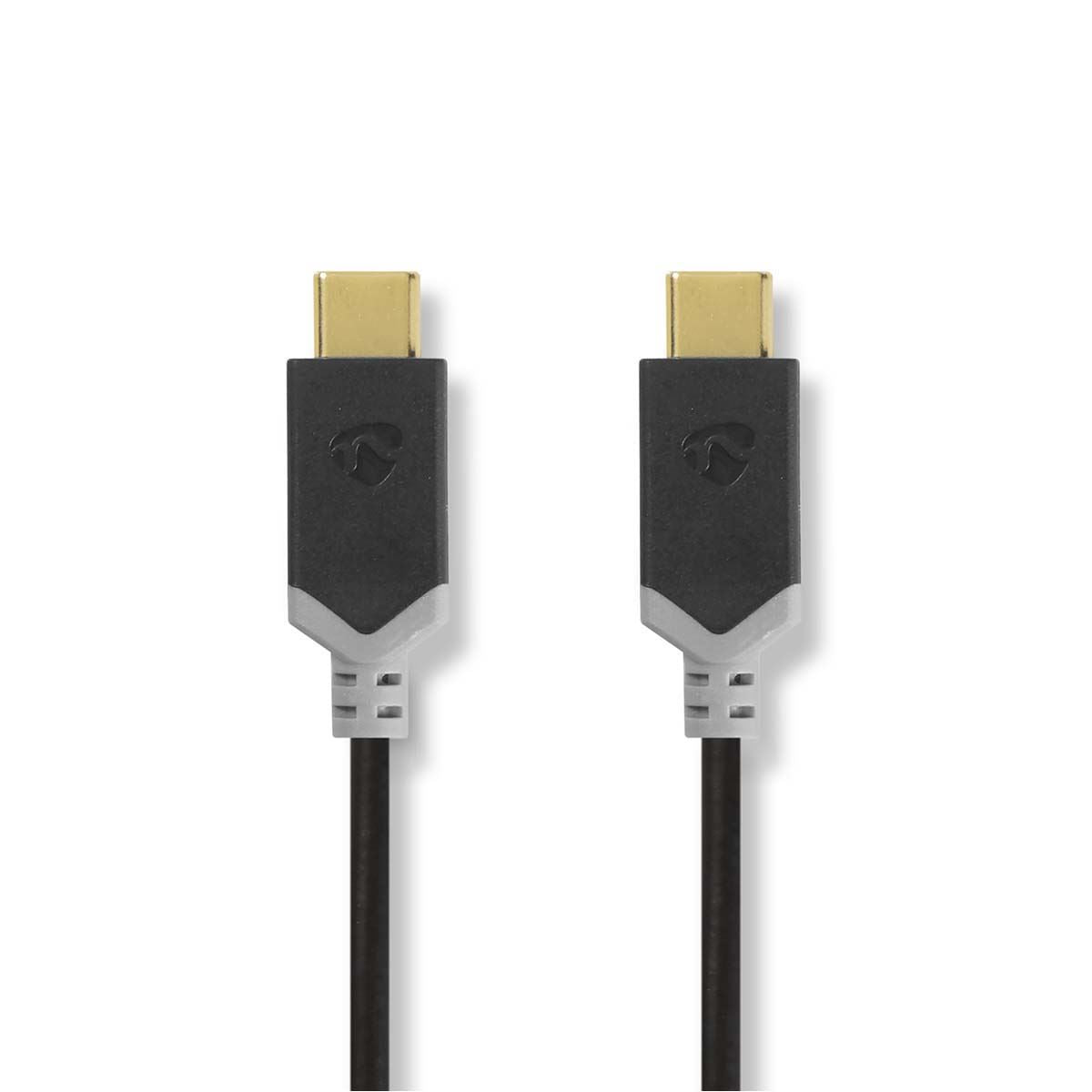 Nedis USB Cable | USB 3.2 Gen 1 | USB-C™ Male | USB-C™ Male | 60 W | 4K@60Hz | 5 Gbps | Nickel Plated | 1.00 m | Round | PVC | Anthracite | Window Box