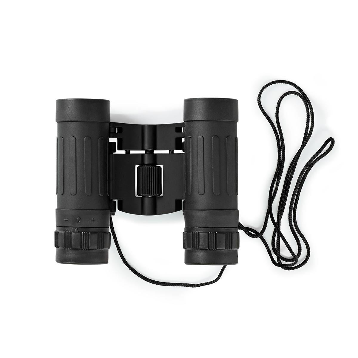 Nedis 8x21 Compact Roof Prism Binoculars, Lightweight Portable HD Lens, Rubber Grip, Dioptric Correction, Ideal For Bird Watching, Hiking, Travel, Sightseeing - Black