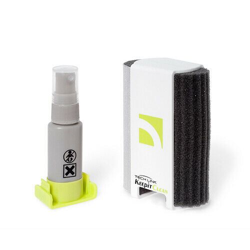 Techlink Screen Clean Kit All-in-One Screen Cleaner 30ml Anti-Bacterial Spray, Precision Sponge & Antimicrobial Cloth