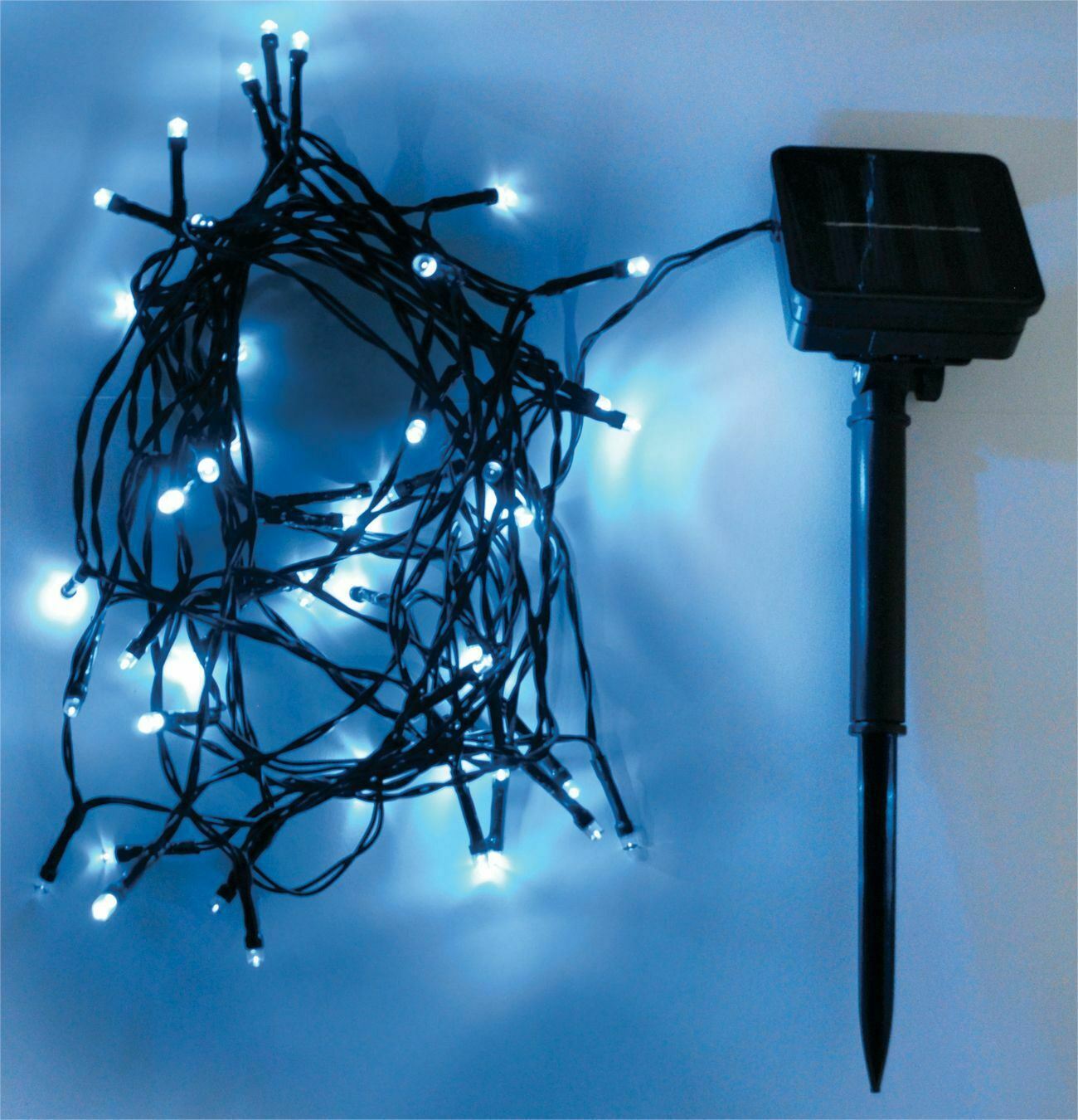 50x Mini LED Blue Outdoor Xmas Tree Lights 6m Solar Powered