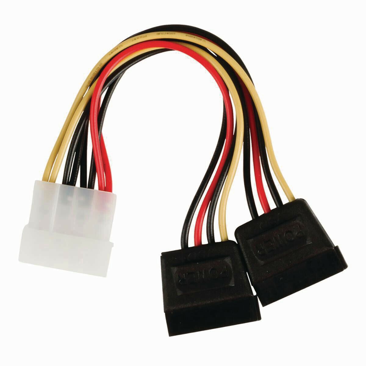 Nedis Internal Power cable | Molex Male | 2x SATA 15-Pin Female | Gold Plated | 0.15 m | Round | PVC | Multi Colour | Box