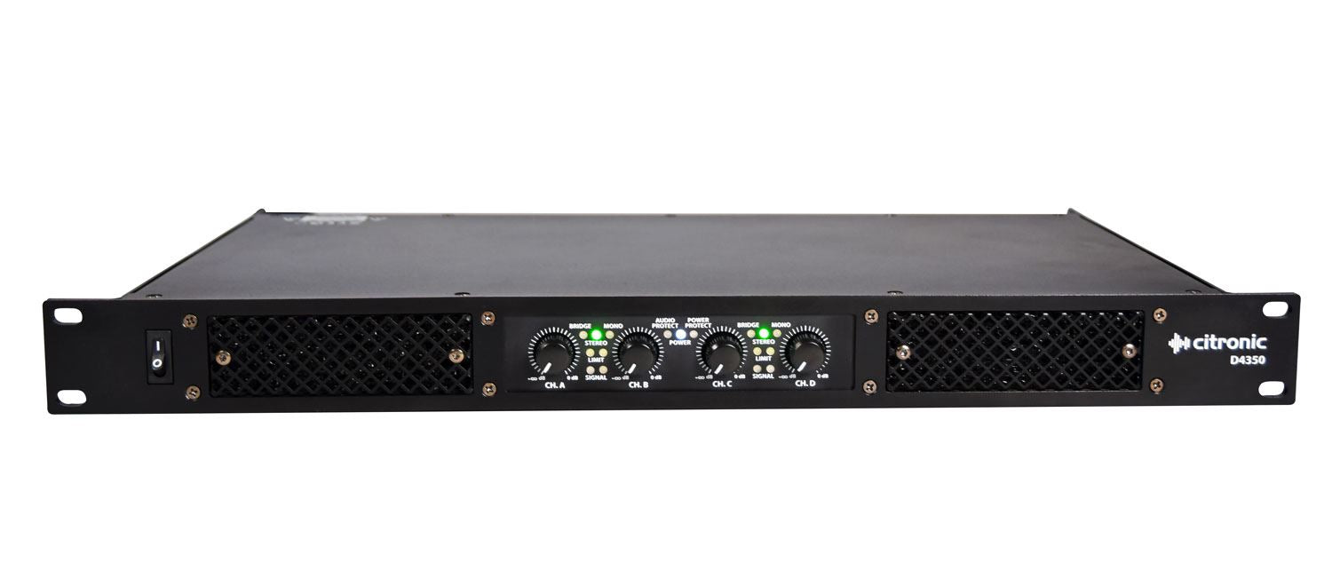 Citronic D4350 1U Rack Mount Quad Amplifier 4 x 350W RMS