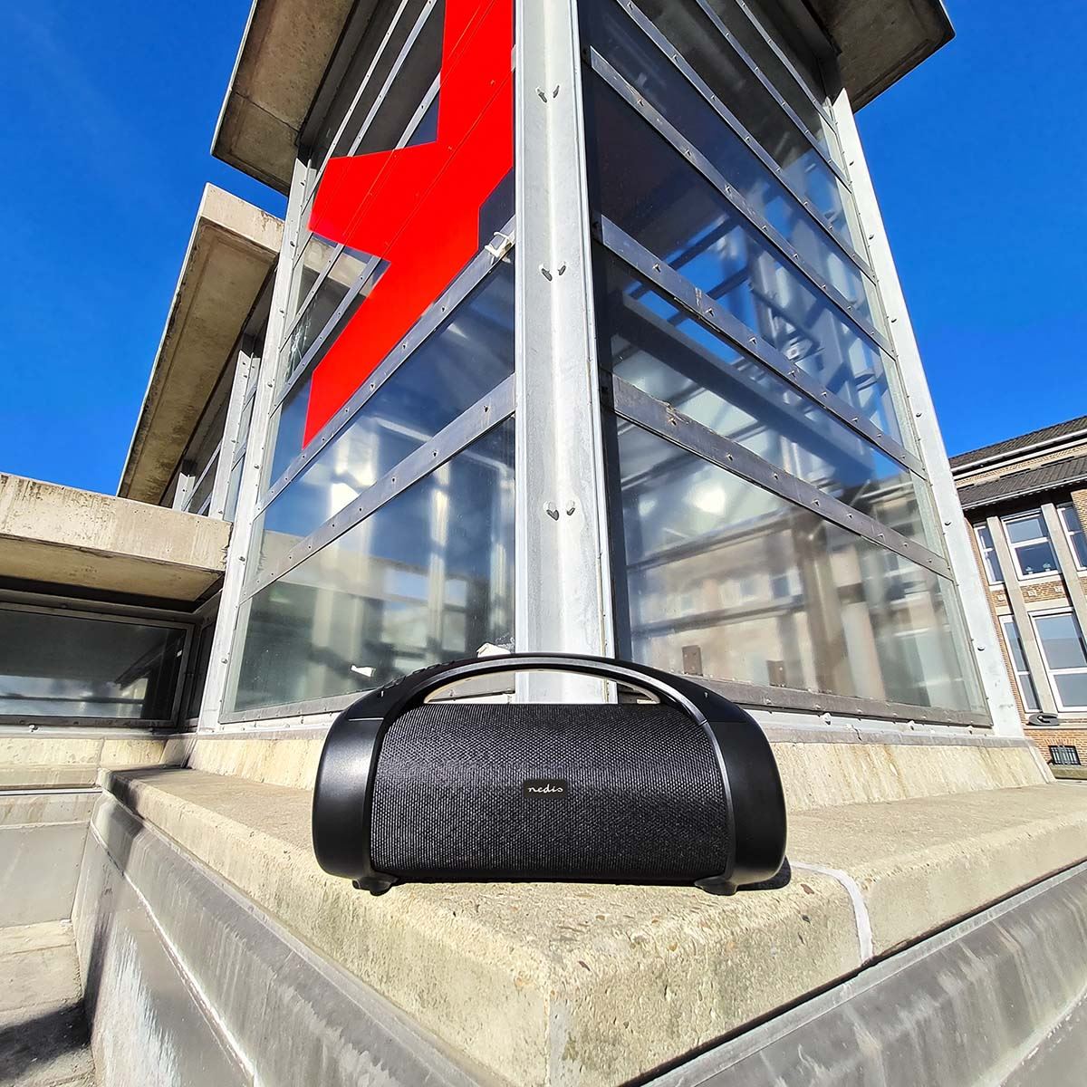 Nedis Bluetooth® Party Boombox | 6 hrs | 2.0 | 150 W | Media playback: AUX / USB | IPX5 | Linkable | Carrying handle | Party lights | Black