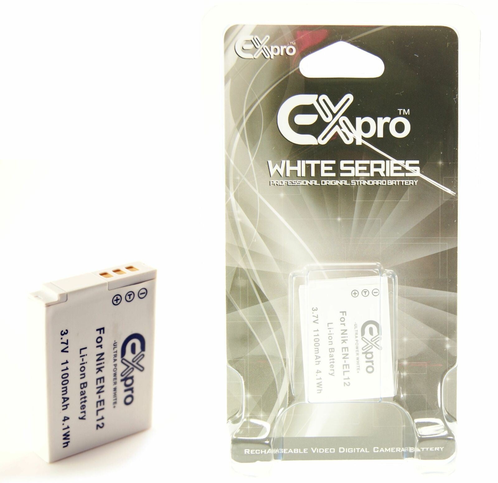 Ex-Pro EN-EL12, ENEL12 Nikon White Series Li-on Digital Camera Battery