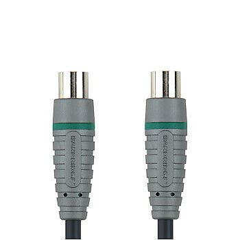 Bandridge 2m Digital TV Ariel Cable Lead Connector Male to Female - Grey