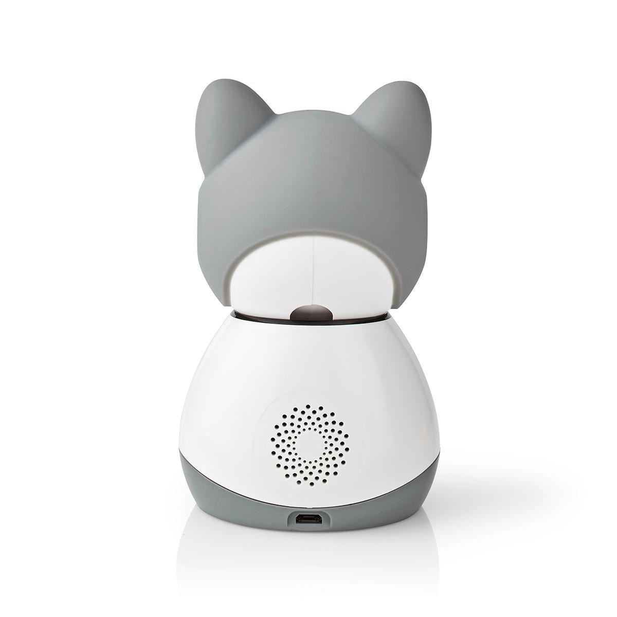 Nedis Smart Wifi Baby Monitor, Indoor Camera Full HD 1080p, Night Vision, PTZ, Motion & Sound Detection, 2-Way Audio, Humidity & Temperature Sensor, App Control � White/Grey