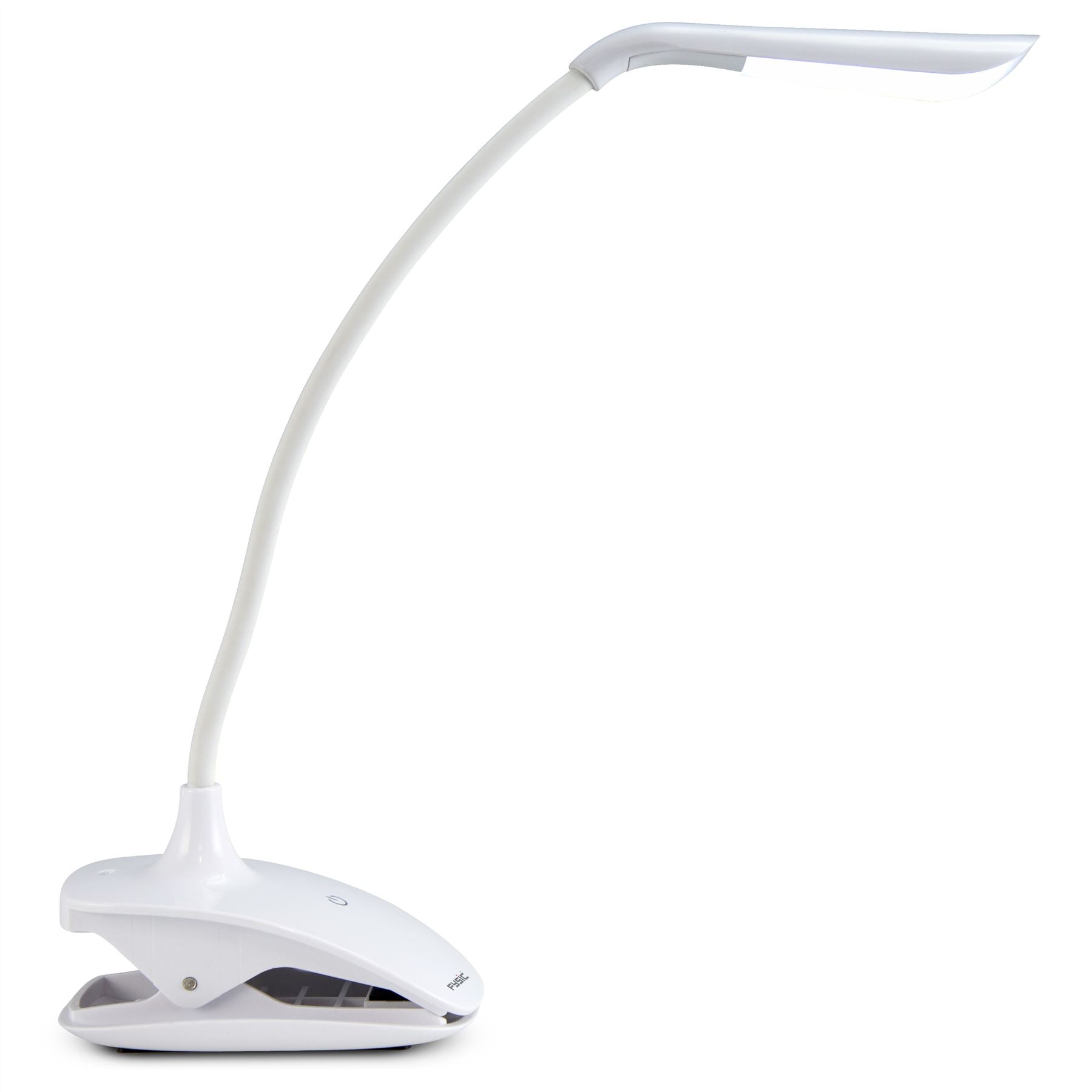 Fysic LED Clip On Reading White Light 600mAh USB Rechargeable, 7 Hour Run-Time, Flexible Gooseneck, Bedside Lamp for Books, Desk & Camping