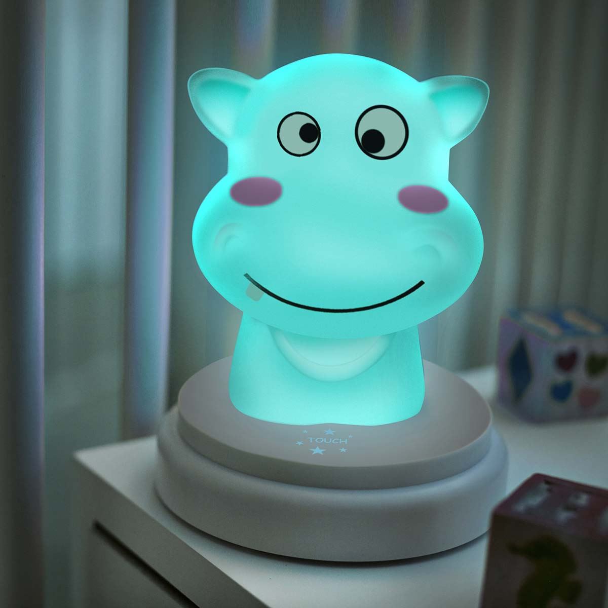 Alecto LED Blue Hippo Chrildrens Night Lamp Light