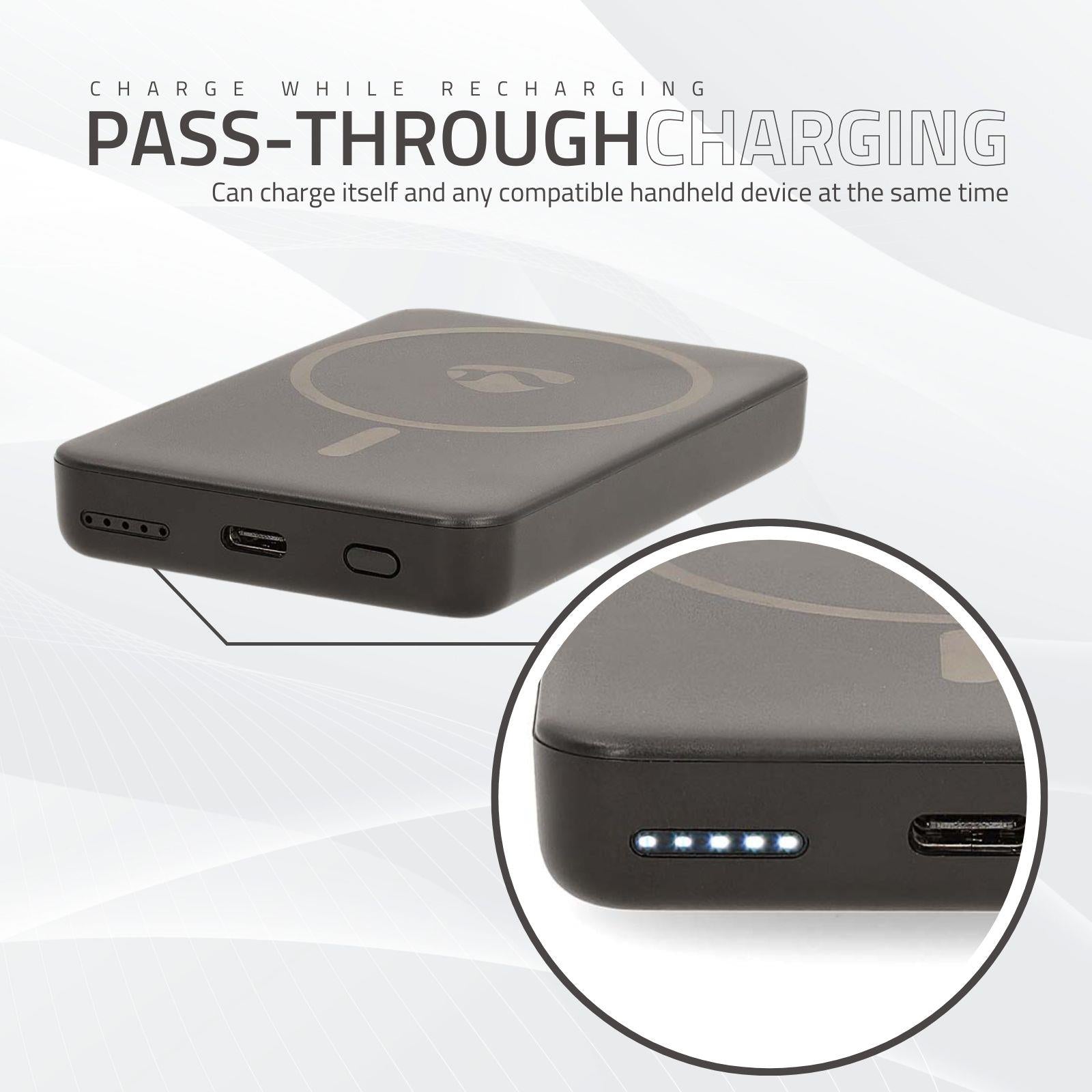 Nedis Powerbank | 5000 mAh | Wireless charging | 1.67 / 2.22 / 3.0 A | Number of outputs: 1 | Output connection: 1x USB-C™ | Input connection: 1x USB-C™ | PD3.0 20W | Lithium-Polymer