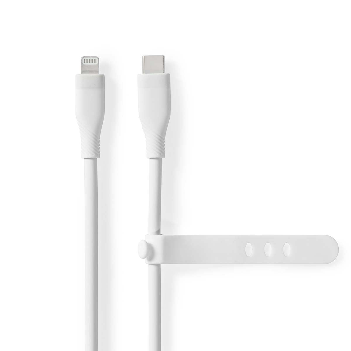Nedis Lightning Cable | USB 2.0 | Apple Lightning 8-Pin | USB-C™ Male | 480 Mbps | Nickel Plated | 1.50 m | Round | Silicone | White | Box