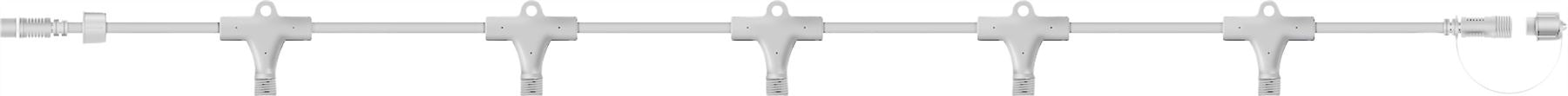 Easy-Connect 5 Way Multi Splitter Connectors Rubber Cable - White