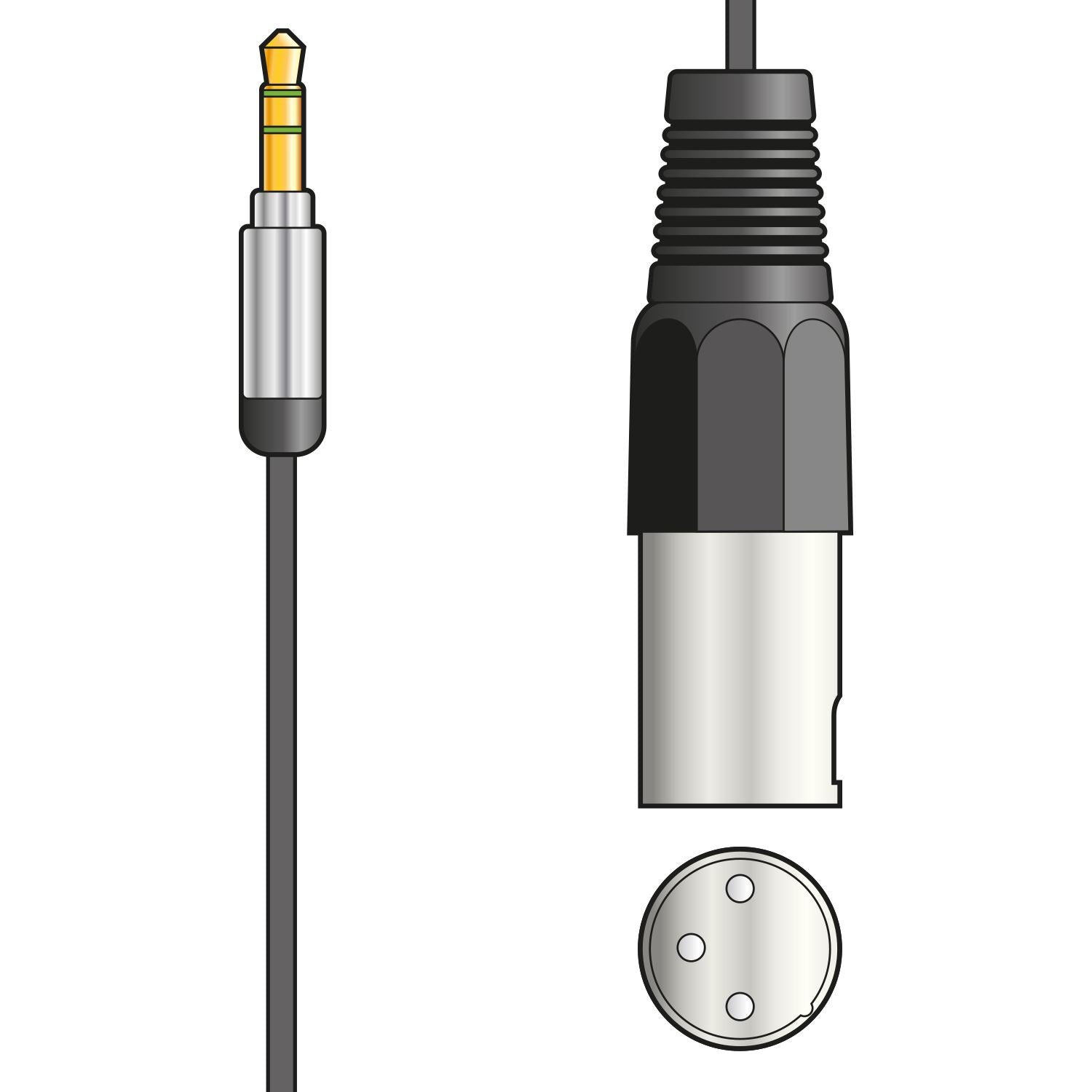 Citronic 1.5m Classic 3.5mm Male Jack Cable to XLR 3-Pin Male [Headphone socket to Mixer]