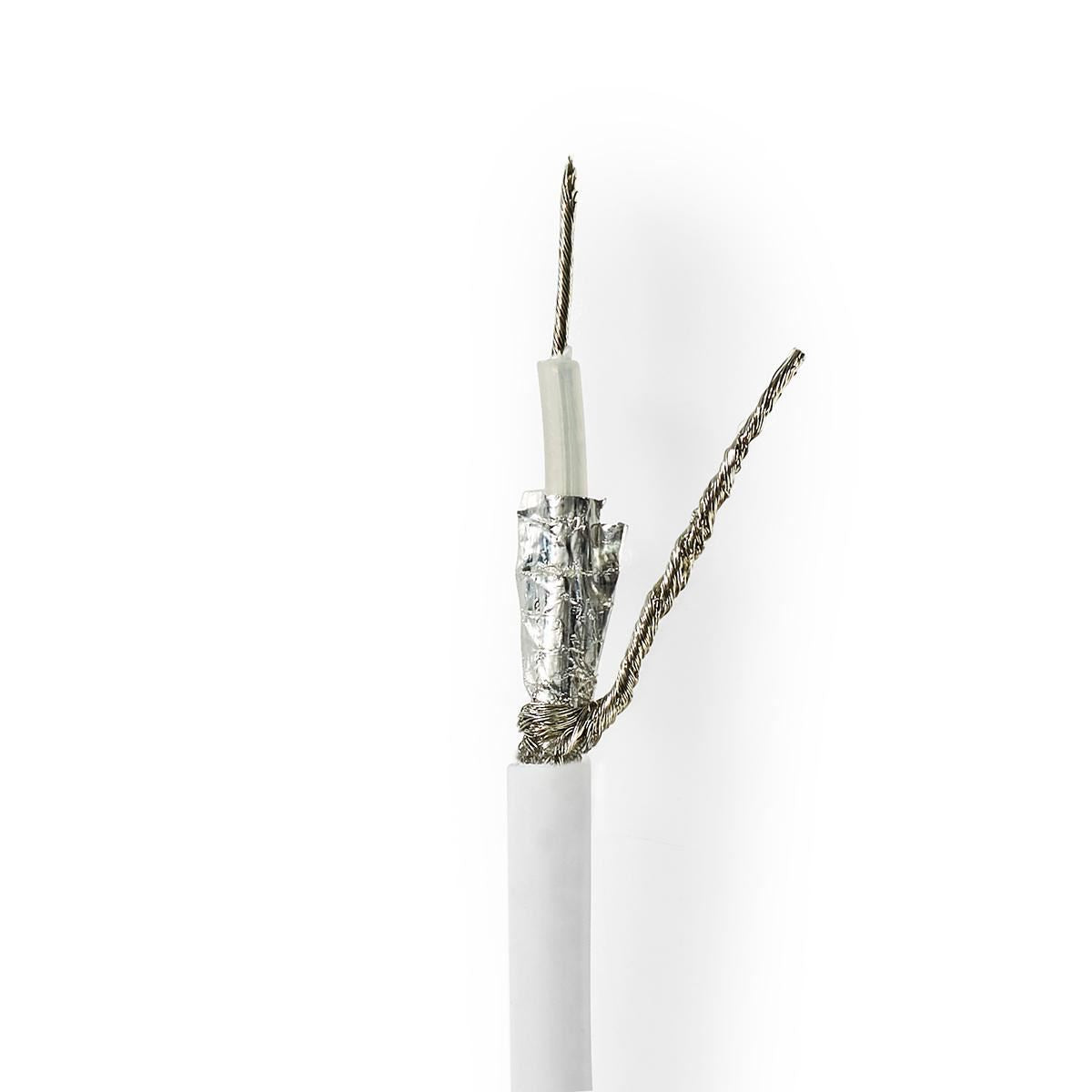 Nedis Coax Cable On Reel | RG58C/U | 50 Ohm | Double Shielded | ECA | 25.0 m | Coax | PVC | White | Gift Box