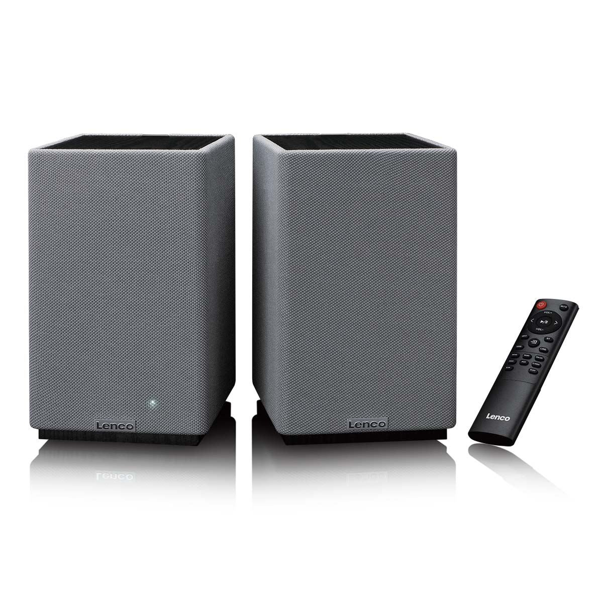 Lenco SPB-260BK Bluetooth® Bookshelf Hi-fi Stereo speaker Duo Set - Black / Grey