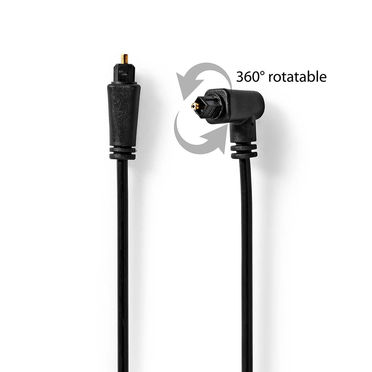 Nedis Optical Audio Cable | TosLink Male | TosLink Male | Rotatable | 2.00 m | Round | PVC | Black | Envelope