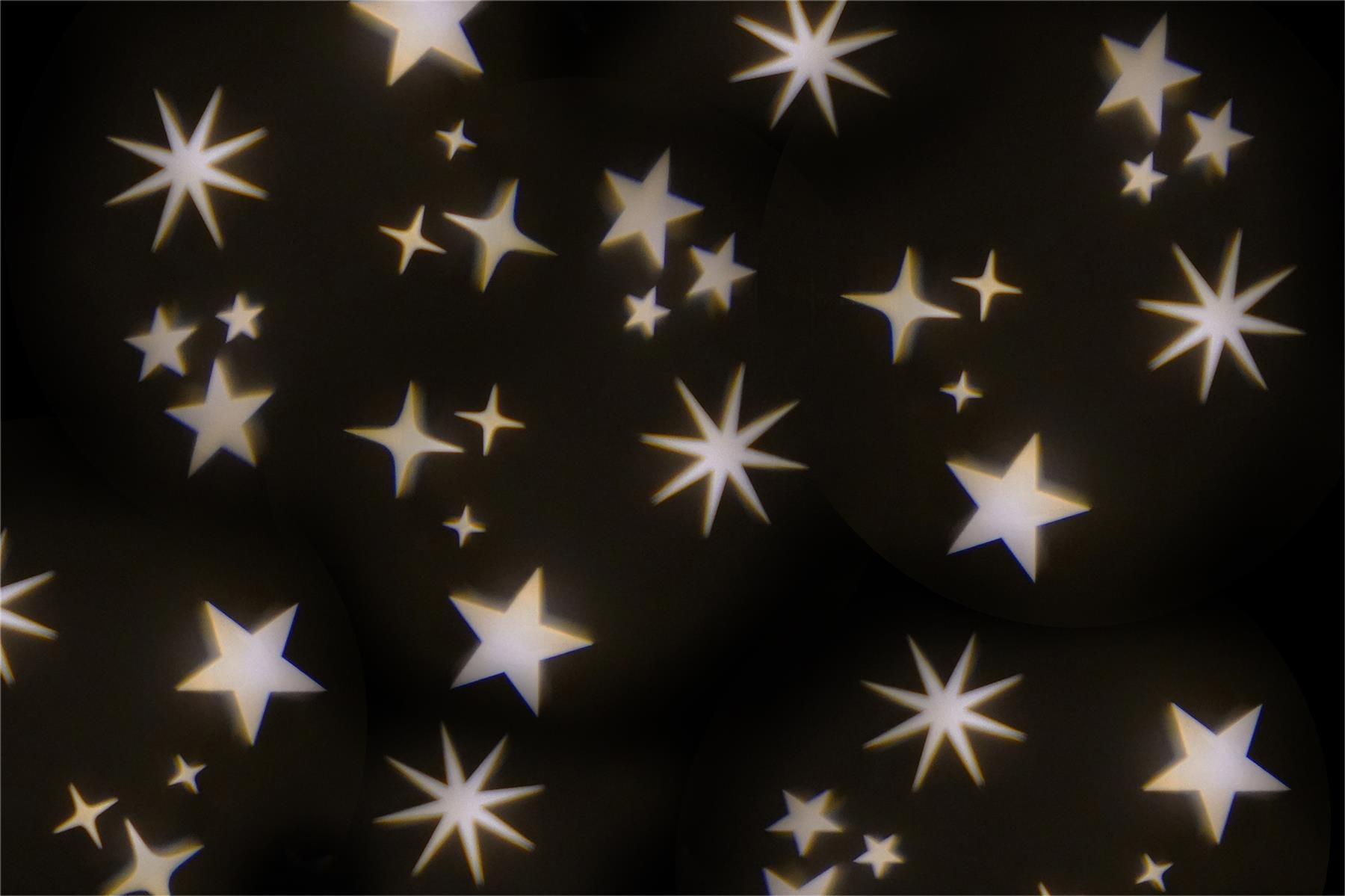 LED Artificial Flameless Candle with White Stars Projector Light, Dimmable Brightness and Timer