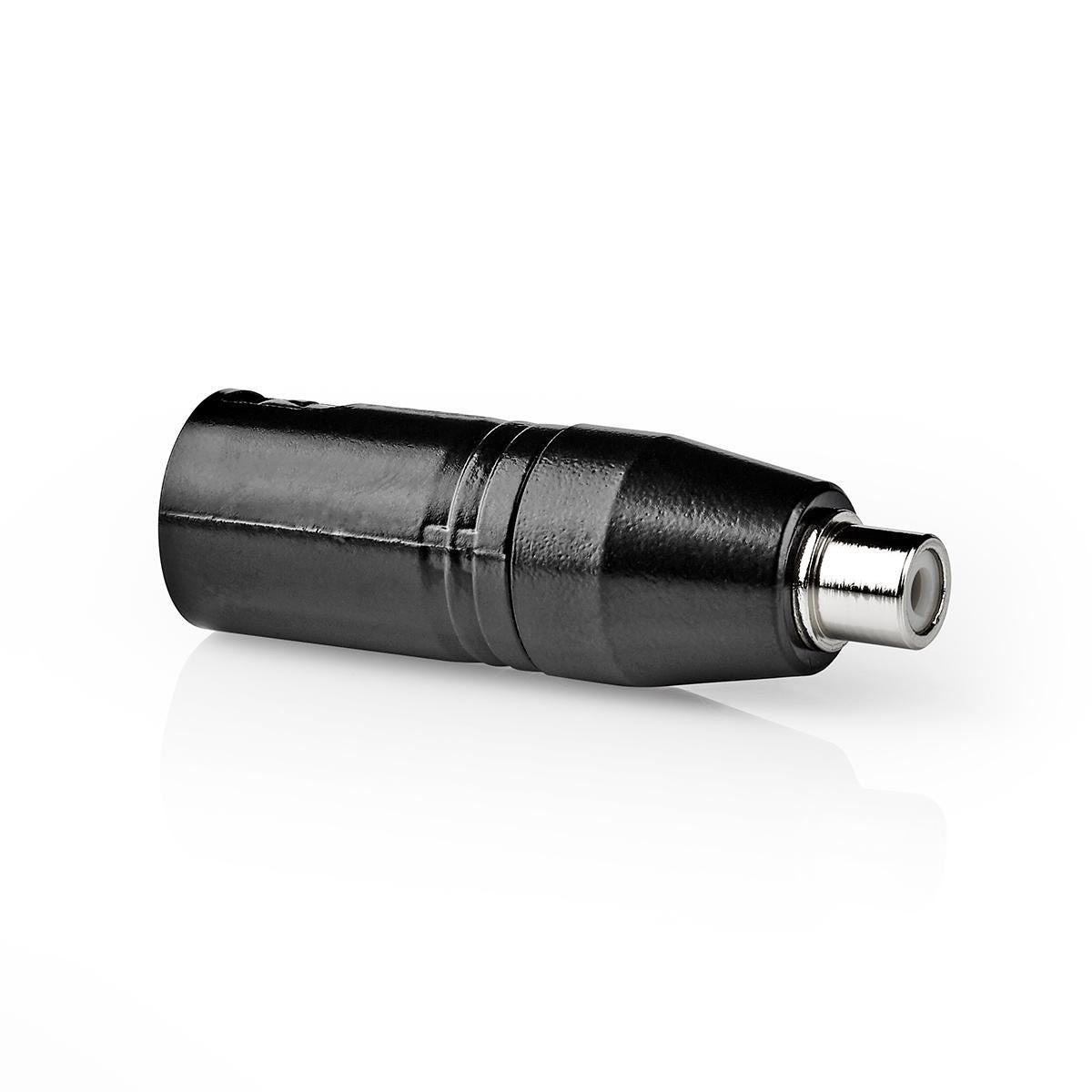 Nedis XLR Adapter | XLR 3-Pin Male | RCA Female | Nickel Plated | Straight | Metal | Black | 1 pcs | Polybag