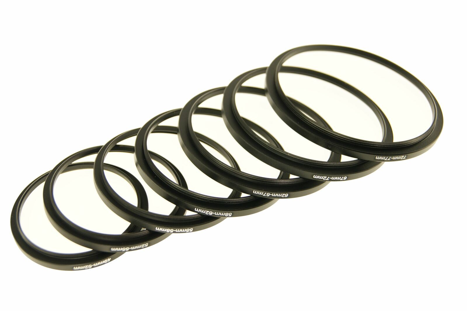 Ex-Pro 77,72,67,62,58,5,52,49mm Step Down Rings Lens Adapter Filter Set