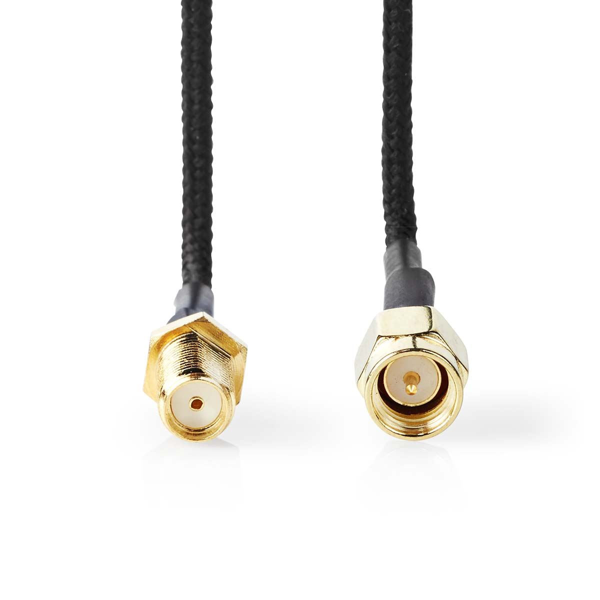 Nedis SMA Cable | SMA Female | SMA Male | Gold Plated | 50 Ohm | Single Shielded | 0.50 m | Round | Braided | Black | Box