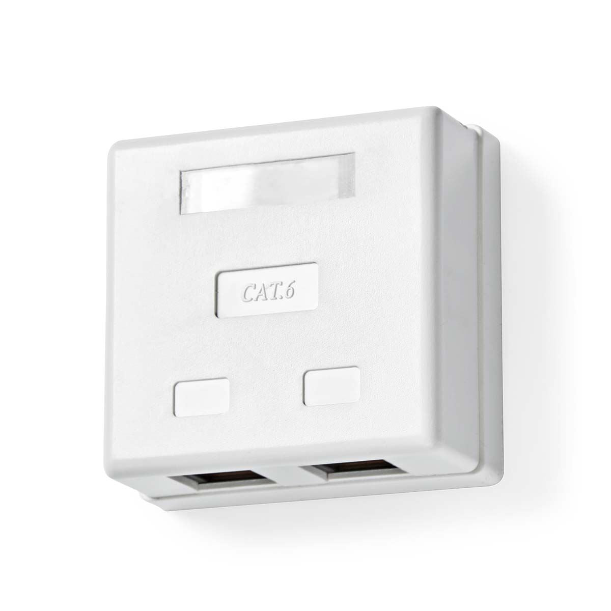 Nedis Network Wall Box | On-Wall | 2 port(s) | UTP CAT6 | Straight | Female | Gold Plated | PVC | White | Box