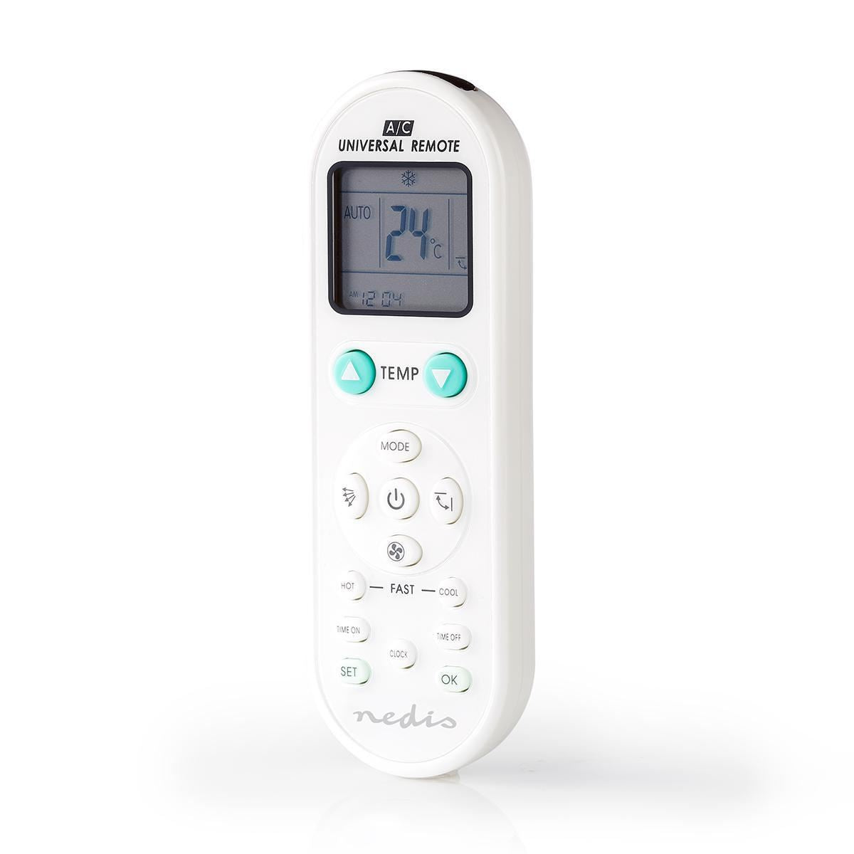 Nedis Replacement Universal Air Conditioner Remote Control, Compatible with 1,000+ Models, Auto-Search, LCD Display, Timer