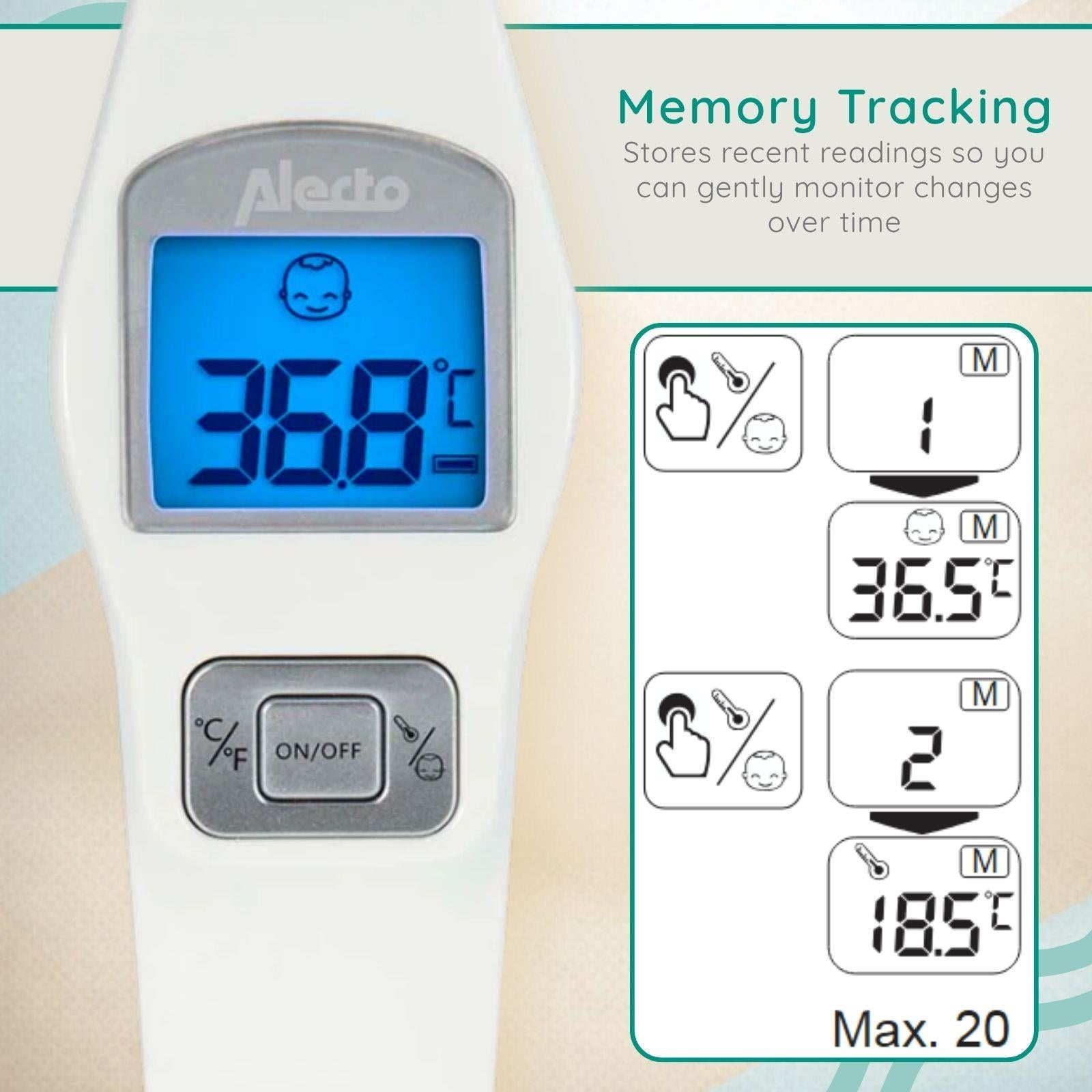 Alecto Forehead Medical Thermometer Infrared - White