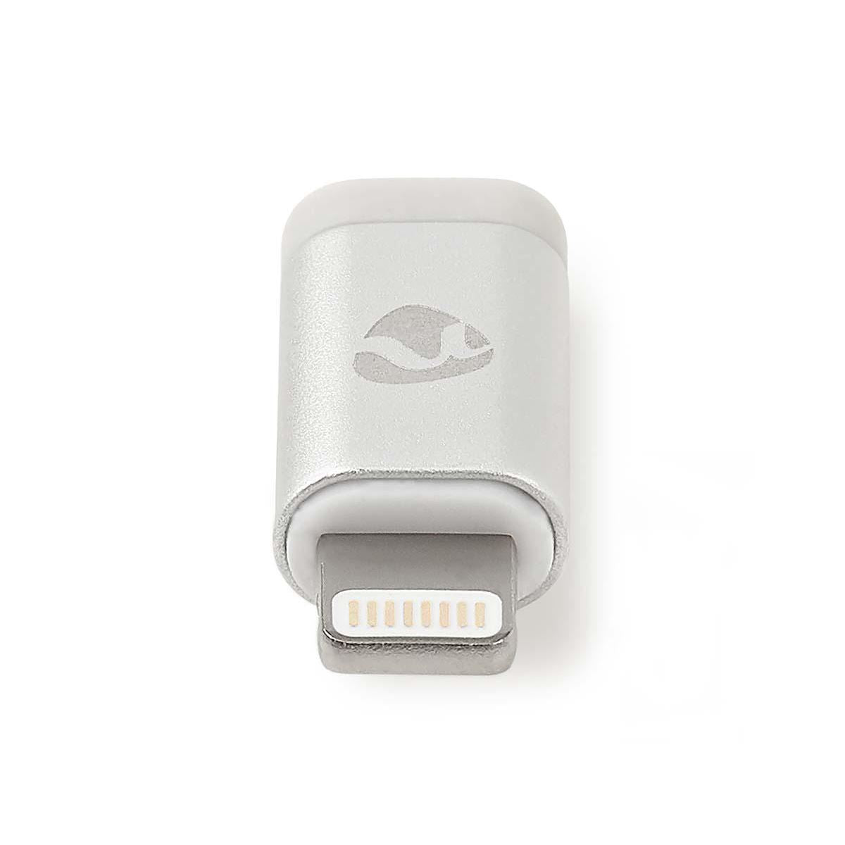 Nedis Lightning Adapter | Apple Lightning 8-Pin | USB Micro-B Female | Gold Plated | Round | Aluminium | Cover Window Box