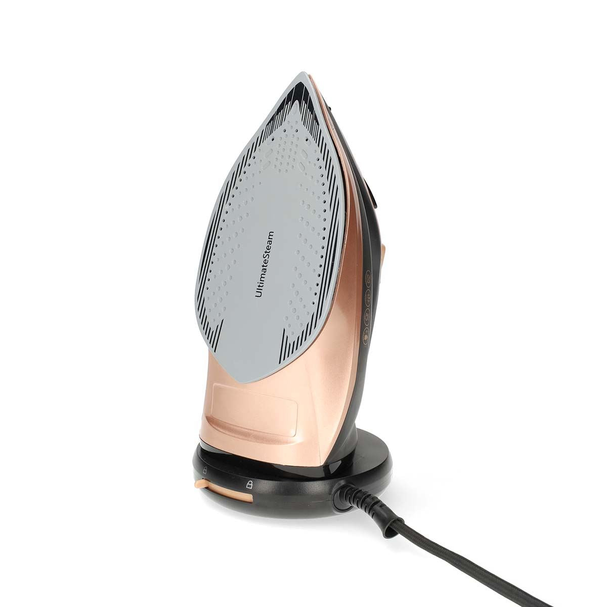 Nedis Steam Iron 2200W, Powerful Fast Heating, Adjustable Steam Control, Vertical Steam Spray Function, Large 260ml Water Tank, Stainless Steel Soleplate - Rose Gold