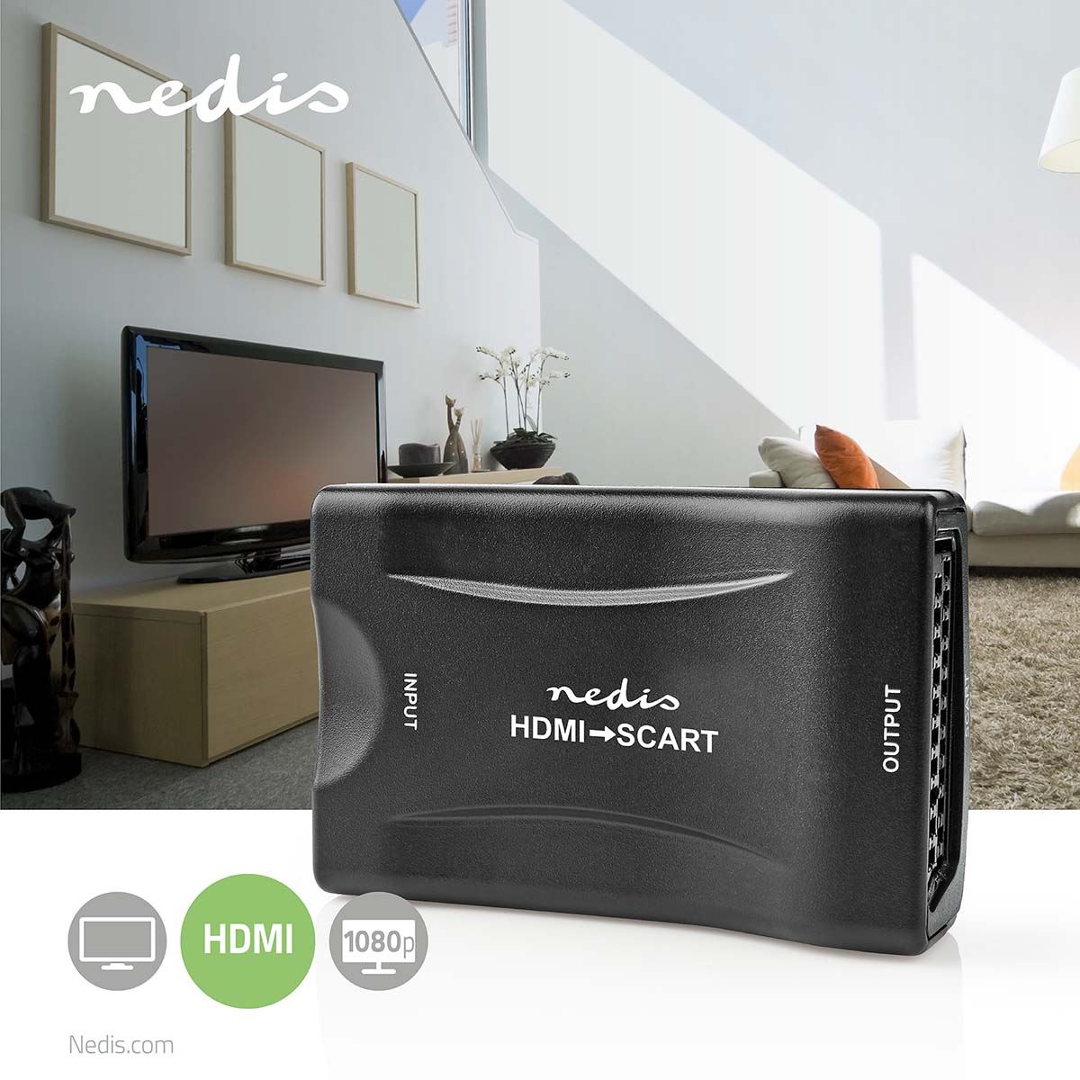 Nedis HDMI™ Converter | HDMI™ Input | SCART Female | 1-way | 1080p | 1.2 Gbps | ABS | Black