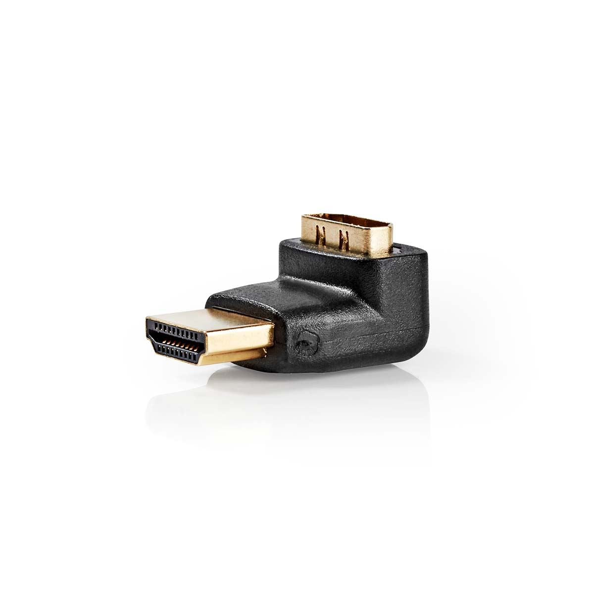 Nedis HDMI™ Adapter | HDMI™ Connector | HDMI™ Output | Gold Plated | Angled 270° | ABS | Black | 1 pcs | Box