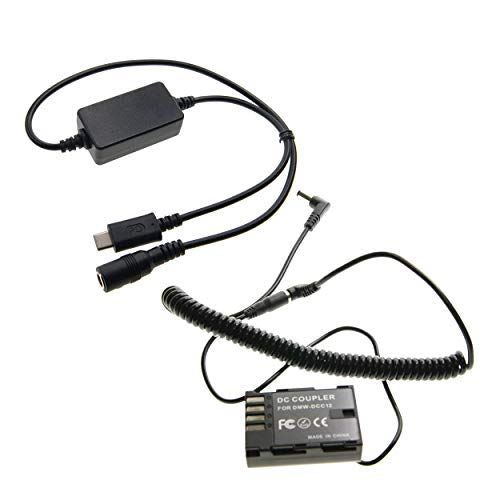 Ex-Pro On-The-Move USB-C PD System, USB-C to DC Coupler Cable Converter Adapter with Ex-Pro DMW-DCC12 DMW-BLF19E Battery Coupler, for Panasonic DMC-GH3, DMC-GH3E, DMC-GH3EB-K
