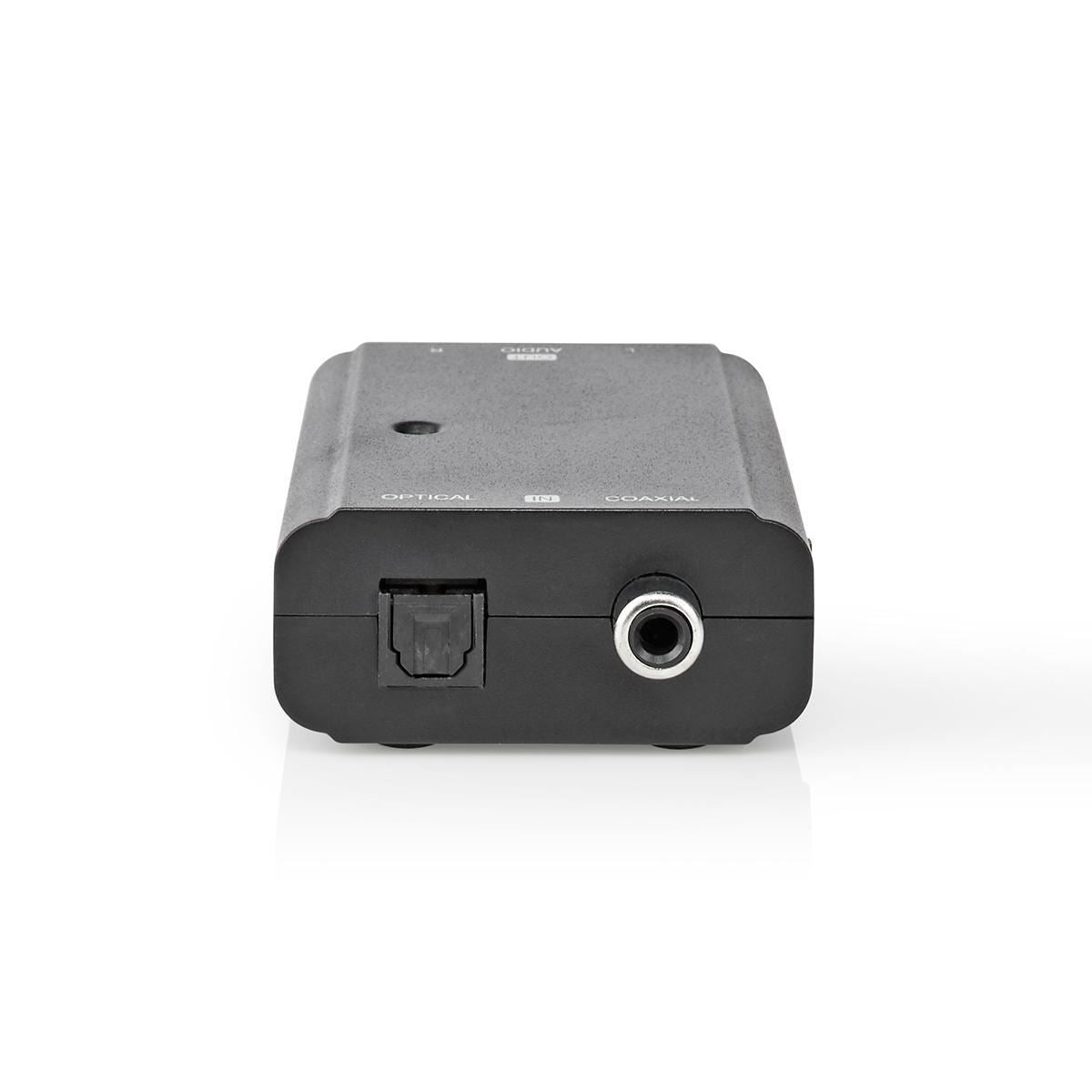 Nedis Digital Audio Converter | 2-way | Connection input: 1x S/PDIF (RCA) Female / 1x TosLink Female to Connection output: 2x RCA Male | Manual | Black