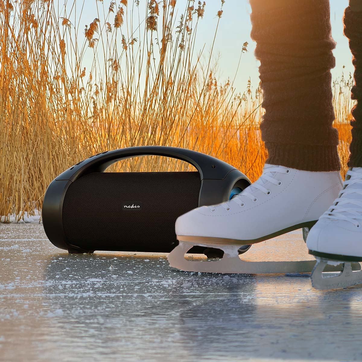 Nedis Bluetooth® Party Boombox | 6 hrs | 2.0 | 150 W | Media playback: AUX / USB | IPX5 | Linkable | Carrying handle | Party lights | Black