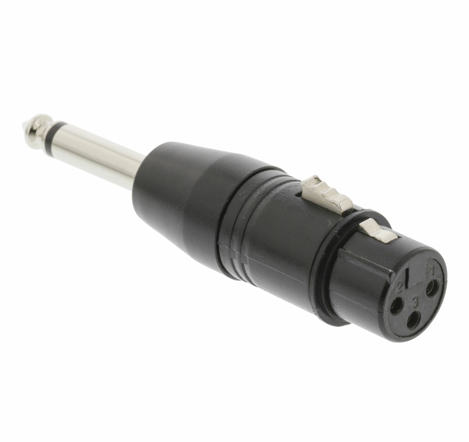 Nedis XLR Adapter | XLR 3-Pin Female | 6.35 mm Male | Nickel Plated | Straight | Metal | Black | 1 pcs | Polybag