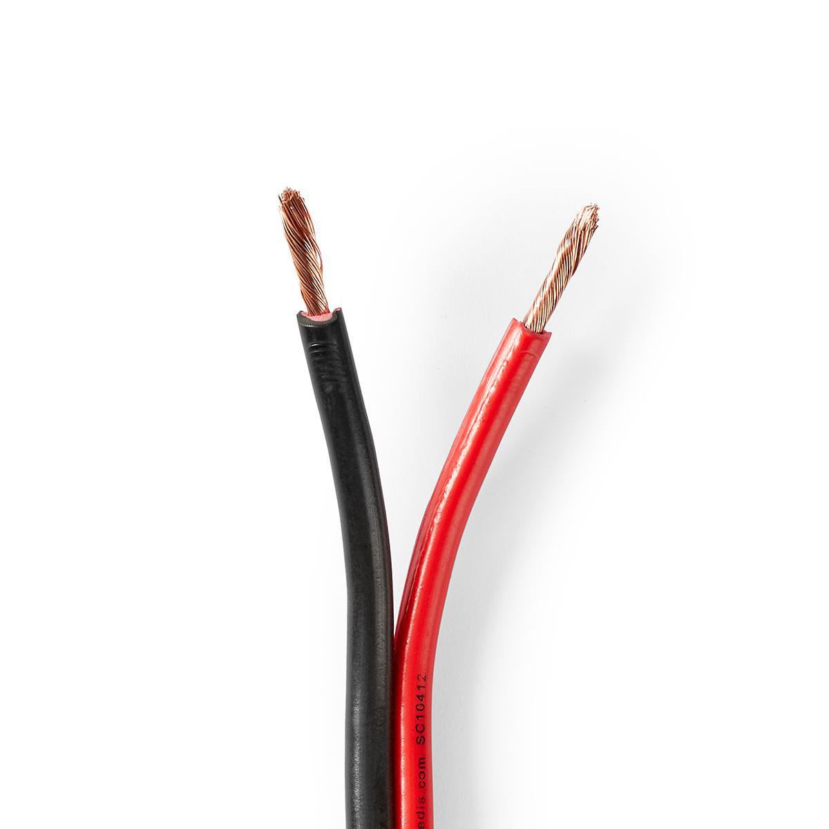 Nedis Speaker Cable | 2 x 2.50 mm² | CCA | 25.0 m | Round | PVC | Black / Red | Wrap