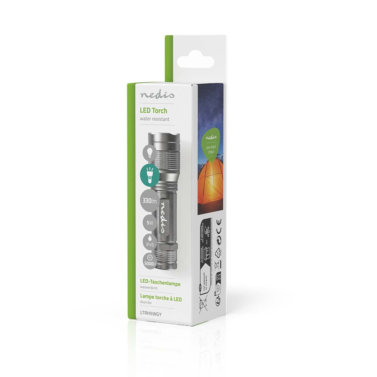 Nedis LED Torch | Battery Powered | 4.5 V DC | 5 W | 3x AAA/LR03 | Rated luminous flux: 330 lm | Light range: 200 m | Beam angle: 48 °