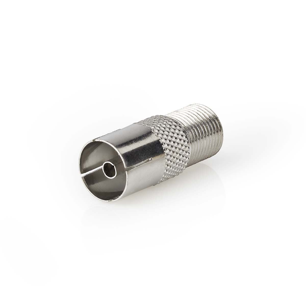 Nedis Satellite & Antenna Adapter | F Female | IEC (Coax) Female | Nickel Plated | 75 Ohm | Straight | Metal | Silver | 1 pcs | Box