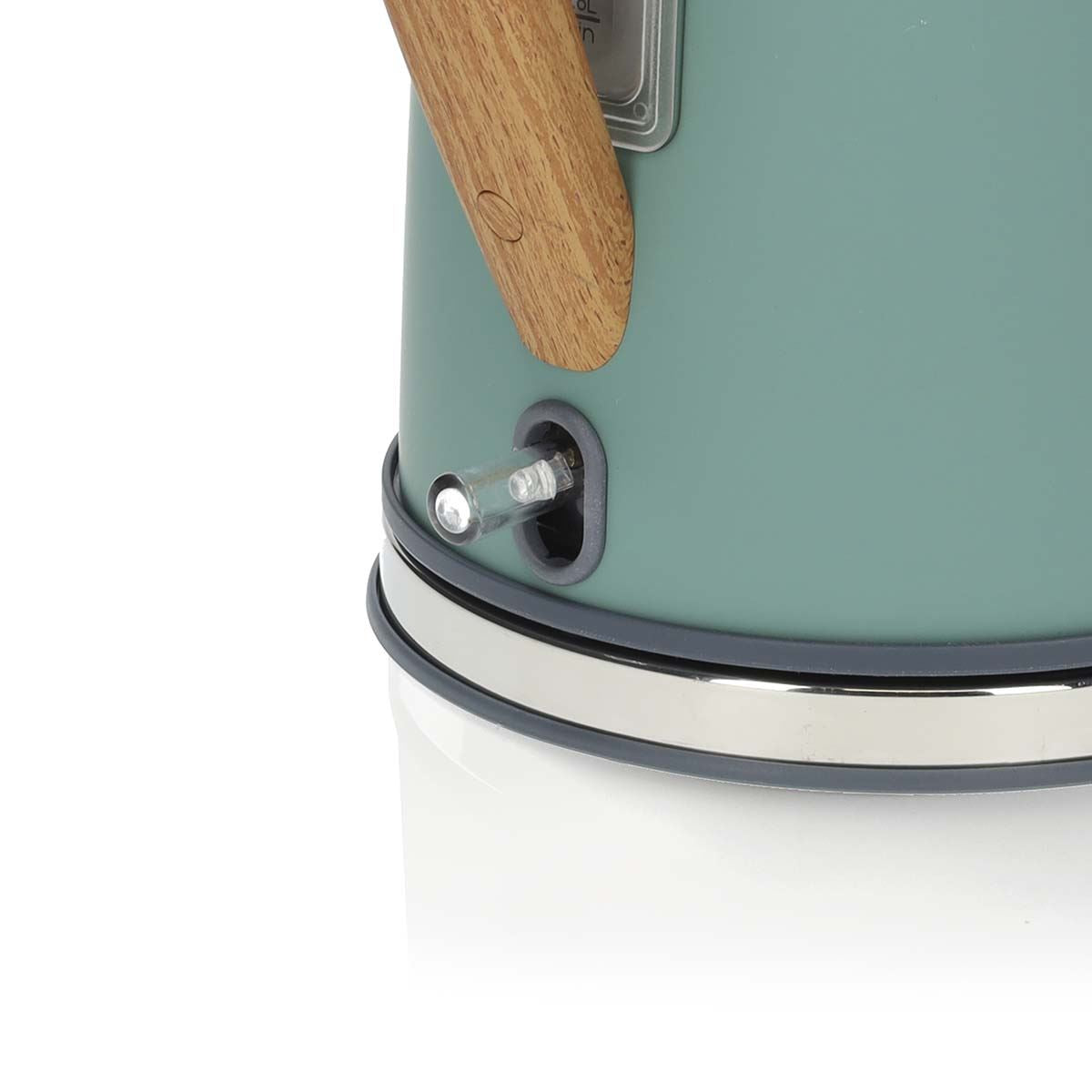 Nedis 1.7L Soft Touch Jug Kettle with Wood Effect Handle, Overheat Protection, Removeable Filter, 2.2KW - Matte Green