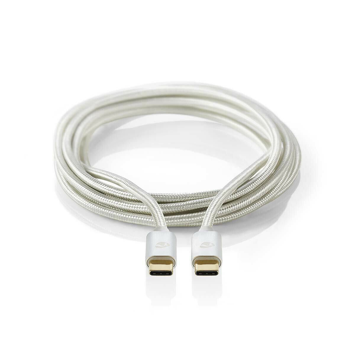 Nedis USB Cable | USB 3.2 Gen 1 | USB-C™ Male | USB-C™ Male | 60 W | 4K@60Hz | 5 Gbps | Gold Plated | 1.00 m | Round | Braided / Nylon | Aluminium | Cover Window Box
